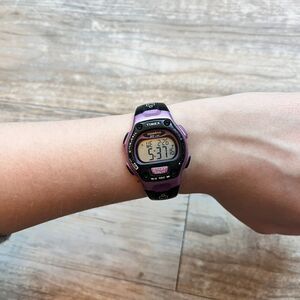 Timex Ironman 30 Lap Digital Watch Purple Black WR100M Sport Y2K Buttons